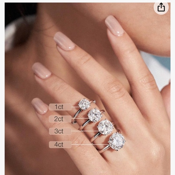 Imolove 2 ct Moissanite Solitaire Sterling ring - Picture 7 of 7